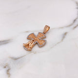 Pendant Cross Glory to the Father 6.9gr / 4cm / White Zircons 18K Rose Gold #