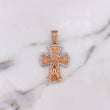 Pendant Cross Glory to the Father 6.9gr / 4cm / White Zircons 18K Rose Gold #