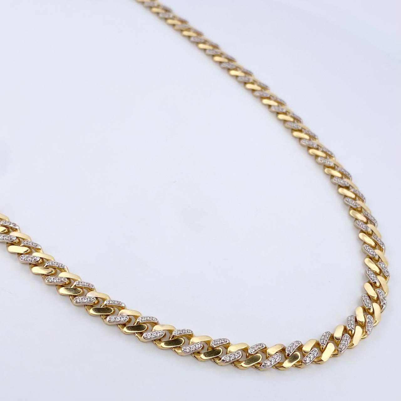 Cuban Links Monaco 32.9gr / 24.2in / White Zirconia 18K Gold +2 &