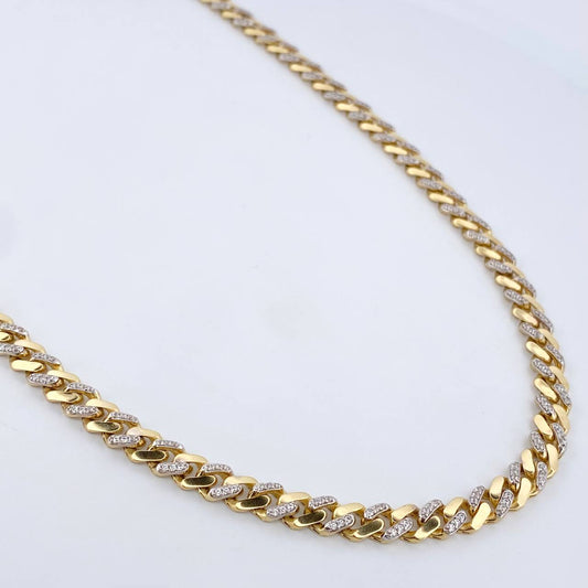 Cuban Links Monaco 32.9gr / 24.2in / White Zirconia 18K Gold +2 &