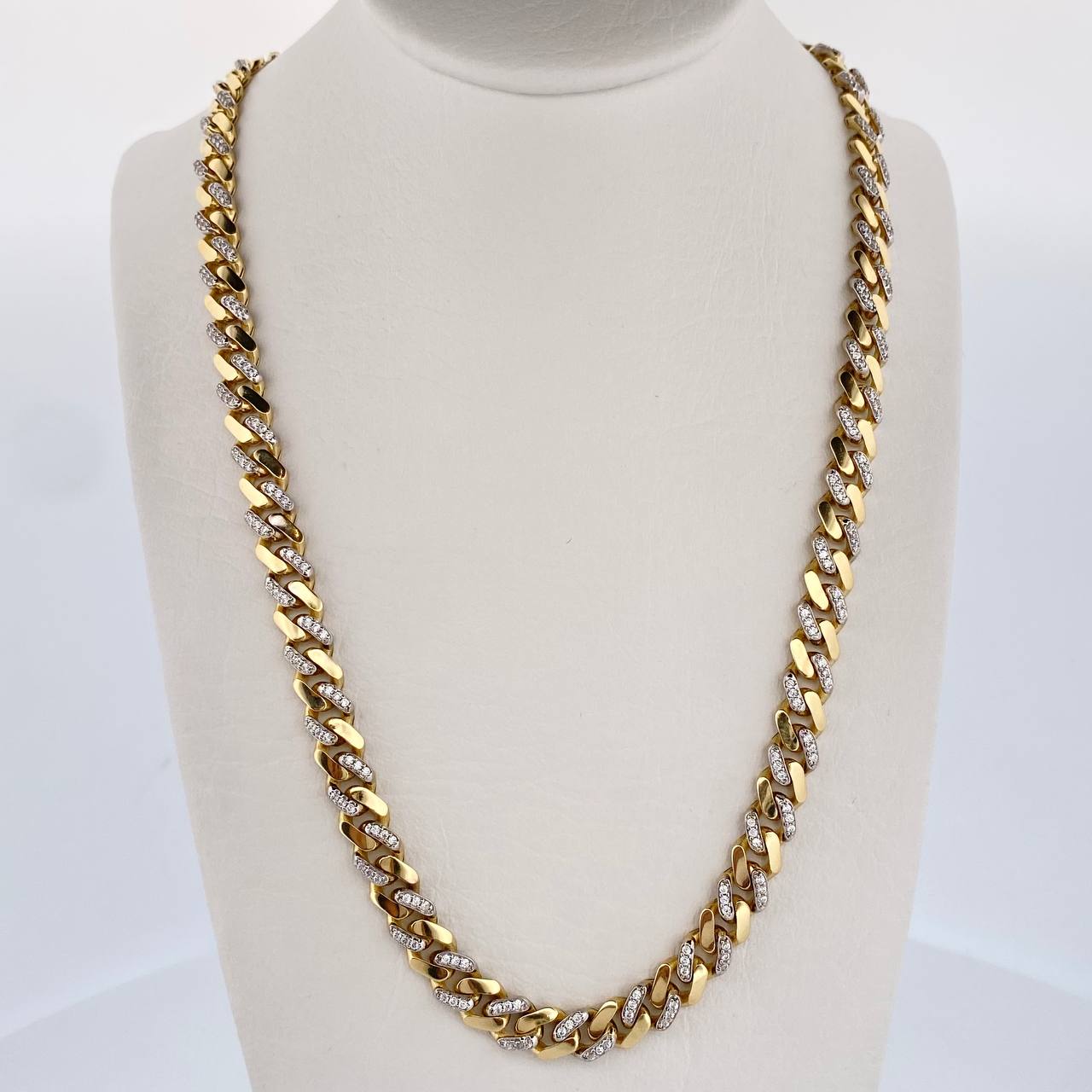 Cuban Links Monaco 32.9gr / 24.2in / White Zirconia 18K Gold +2 &