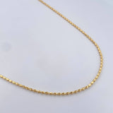 Cadena Militar 7.85gr / 60.5cm / 1.8mm Bola Diamantada Oro Rosa +3 18K &