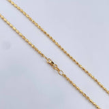 Cadena Militar 7.85gr / 60.5cm / 1.8mm Bola Diamantada Oro Rosa +3 18K &