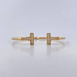 Bracelet Ring T 7.15gr / 17.7cm / 2.5mm White Zirconia Yellow Gold +4 18K &