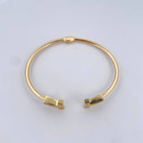 Bracelet Ring T 7.15gr / 17.7cm / 2.5mm White Zirconia Yellow Gold +4 18K &