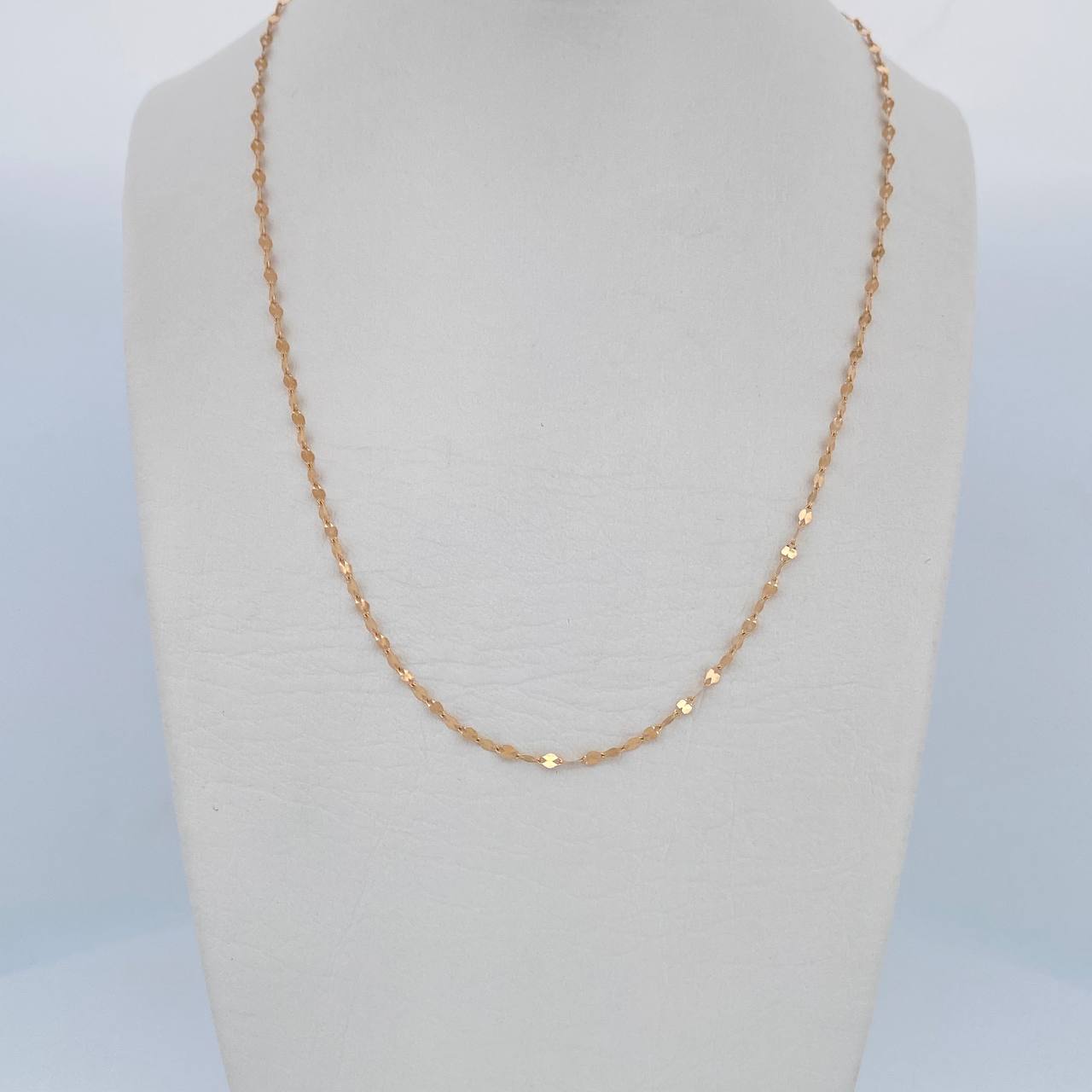 Mirror Flower Chain 0.85gr / 17.9in / +3 18K Gold &