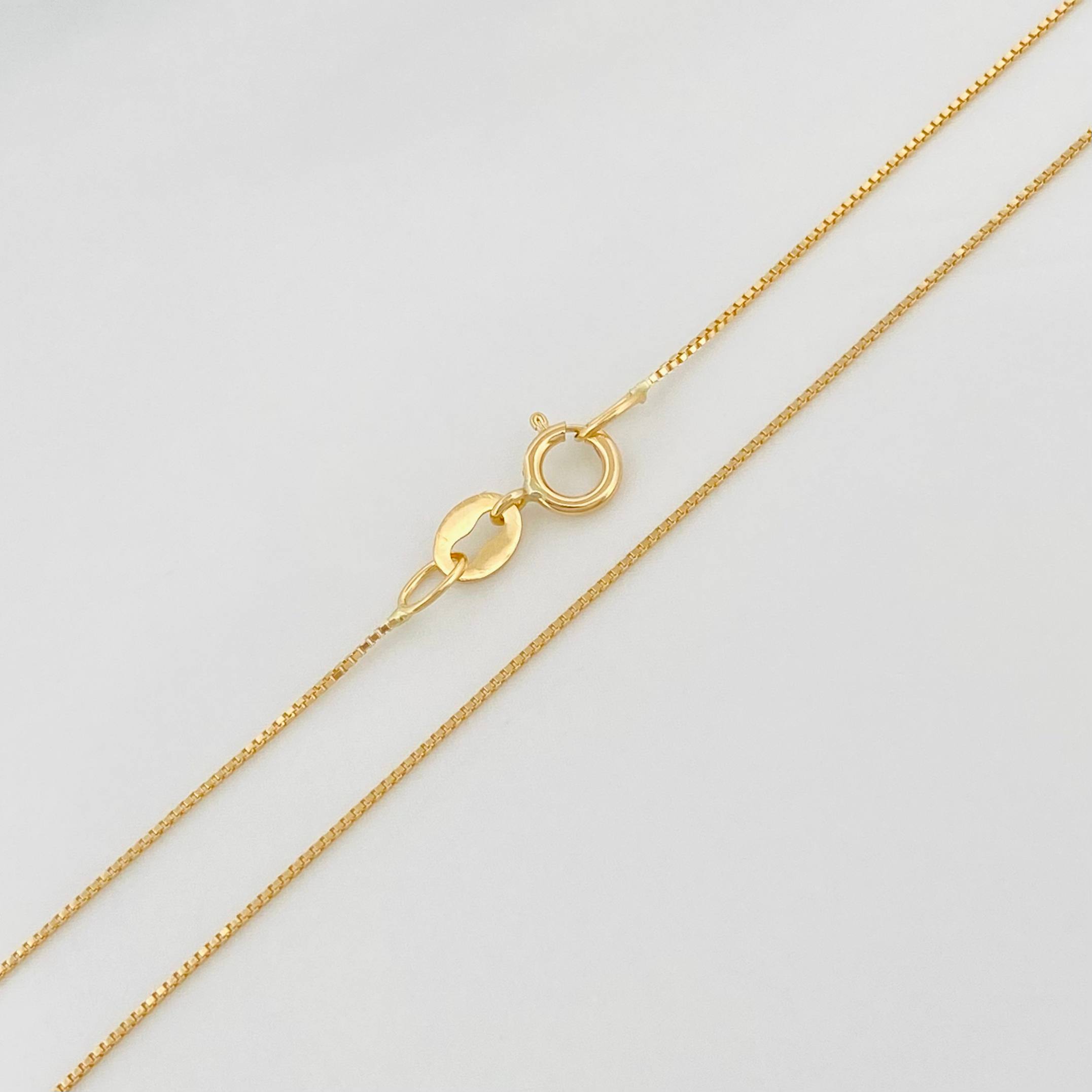 Set Venetian Chain + Halo Pendant / 2.2g / 18 in Yellow Gold 18K