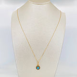 Venetian Chain Set + Halo Pendant / 2.05g / 18 in Yellow Gold 18K
