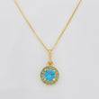Set Venetian Chain + Halo Pendant / 2.2g / 18 in Yellow Gold 18K