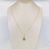 Set Venetian Chain + Halo Pendant / 2.2g / 18 in Yellow Gold 18K