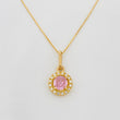 Set Venetian Chain + Halo Pendant / 2.15g / 18 in Yellow Gold 18K