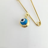 Dije Clip Ojo Turco 1gr / 1 1/4 in / Oro Amarillo +4 18K