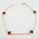 Pulso Cajón Trebol Doble Faz 2.5gr / 7 1/2 in / 8mm Oro Amarillo 18K ©