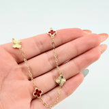 Pulso Cajón Trebol Doble Faz 2.45gr / 7 1/2 in / 8mm Oro Amarillo 18K ©