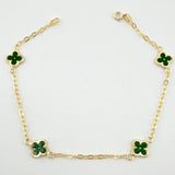 Pulso Cajón Trebol Doble Faz 2.45gr / 7 1/2 in / 8mm Oro Amarillo 18K ©