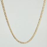 Cadena Cubana 6.2gr / 23 1/2 in / 3mm Dos Oros Amarillo Blanco +3 18K