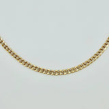 Cadena Cubana 6gr / 23 1/2 in / 3mm Dos Oros Amarillo Blanco +3 18K *