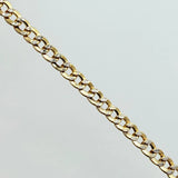 Cadena Cubana 6gr / 23 1/2 in / 3mm Dos Oros Amarillo Blanco +3 18K *