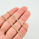 Cadena Cubana 6gr / 23 1/2 in / 3mm Dos Oros Amarillo Blanco +3 18K