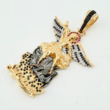 Dije San Miguel Arcangel 15.3gr / 2 1/4 in / Dos Oros Amarillo Blanco 18K ©