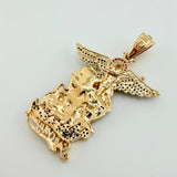 Dije San Miguel Arcangel 15.3gr / 2 1/4 in / Dos Oros Amarillo Blanco 18K ©