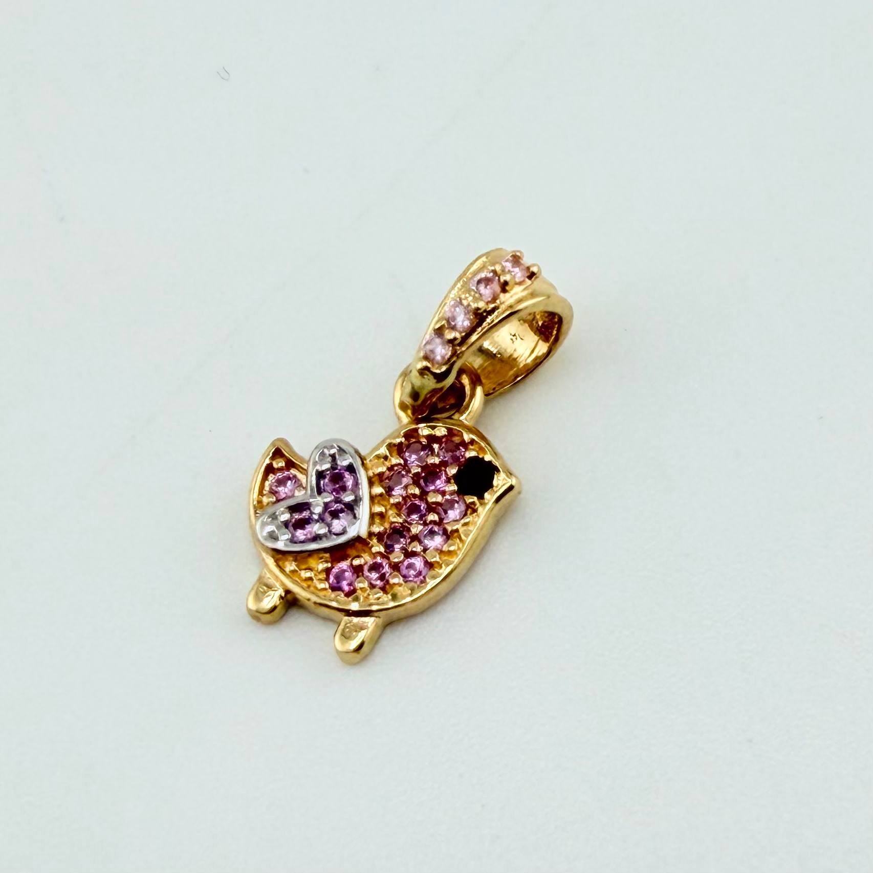 Dije Pajarito 0.9gr / 1/2 in / Dos Oros Amarillo Blanco 18K ©