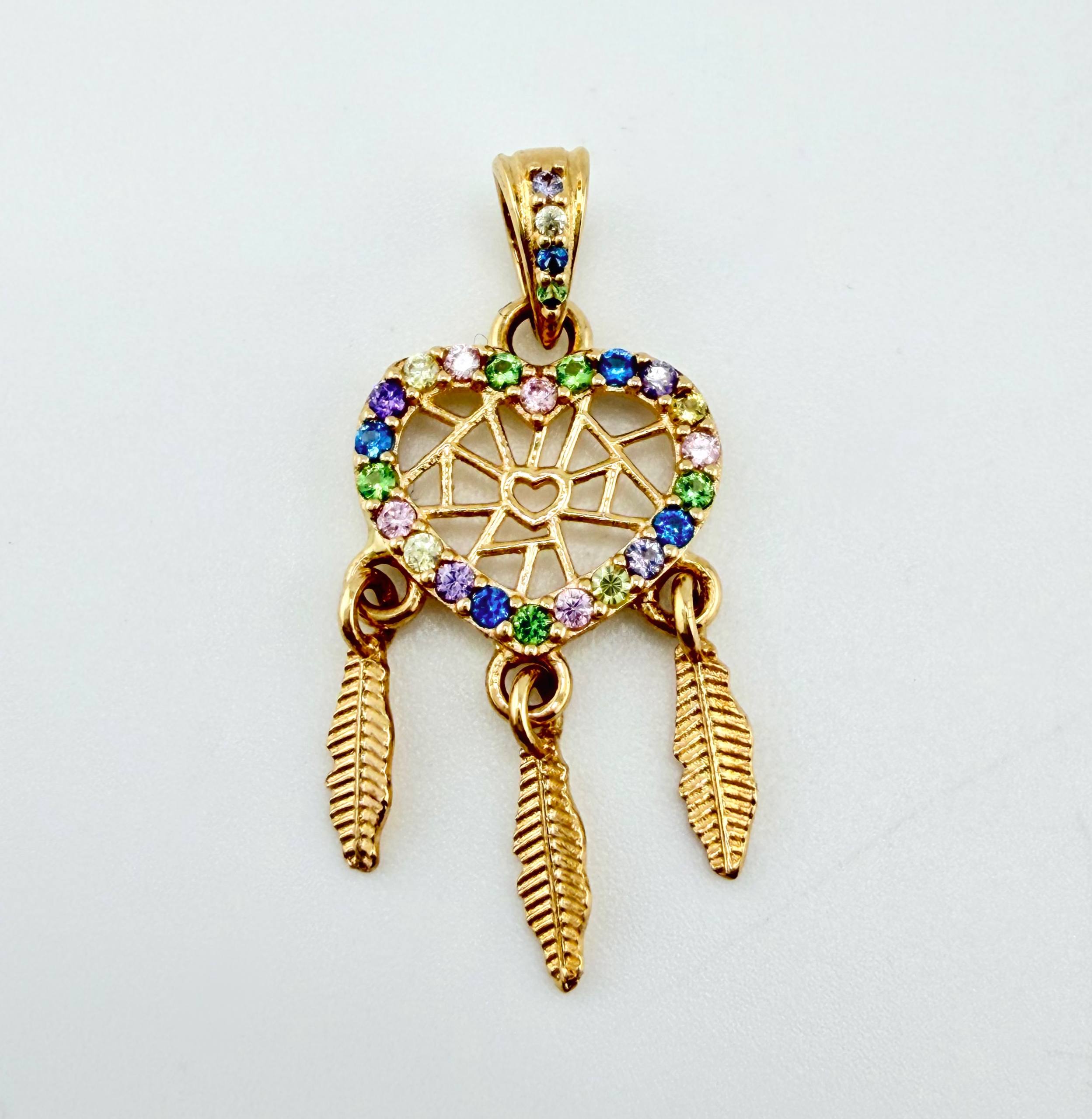 Dije Corazon Atrapasueños 1.5gr / 1 in / Oro Amarillo 18K ©