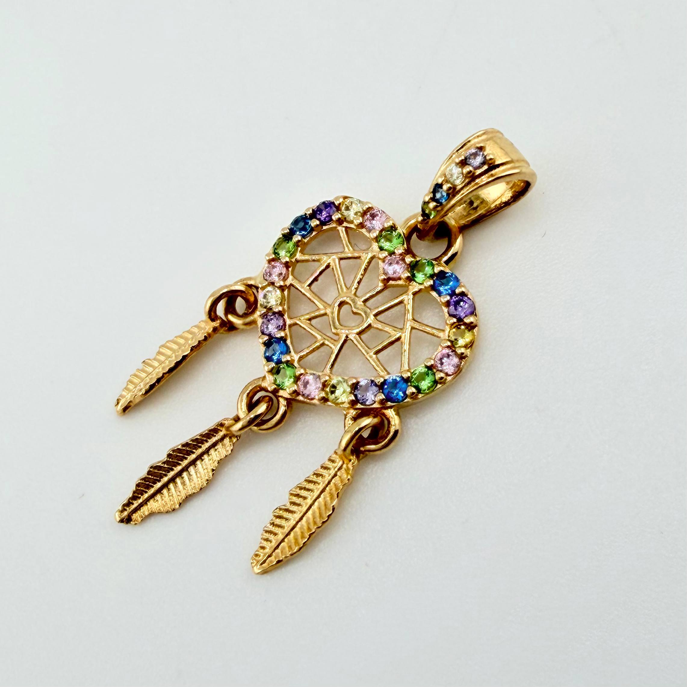 Dije Corazon Atrapasueños 1.5gr / 1 in / Oro Amarillo 18K ©