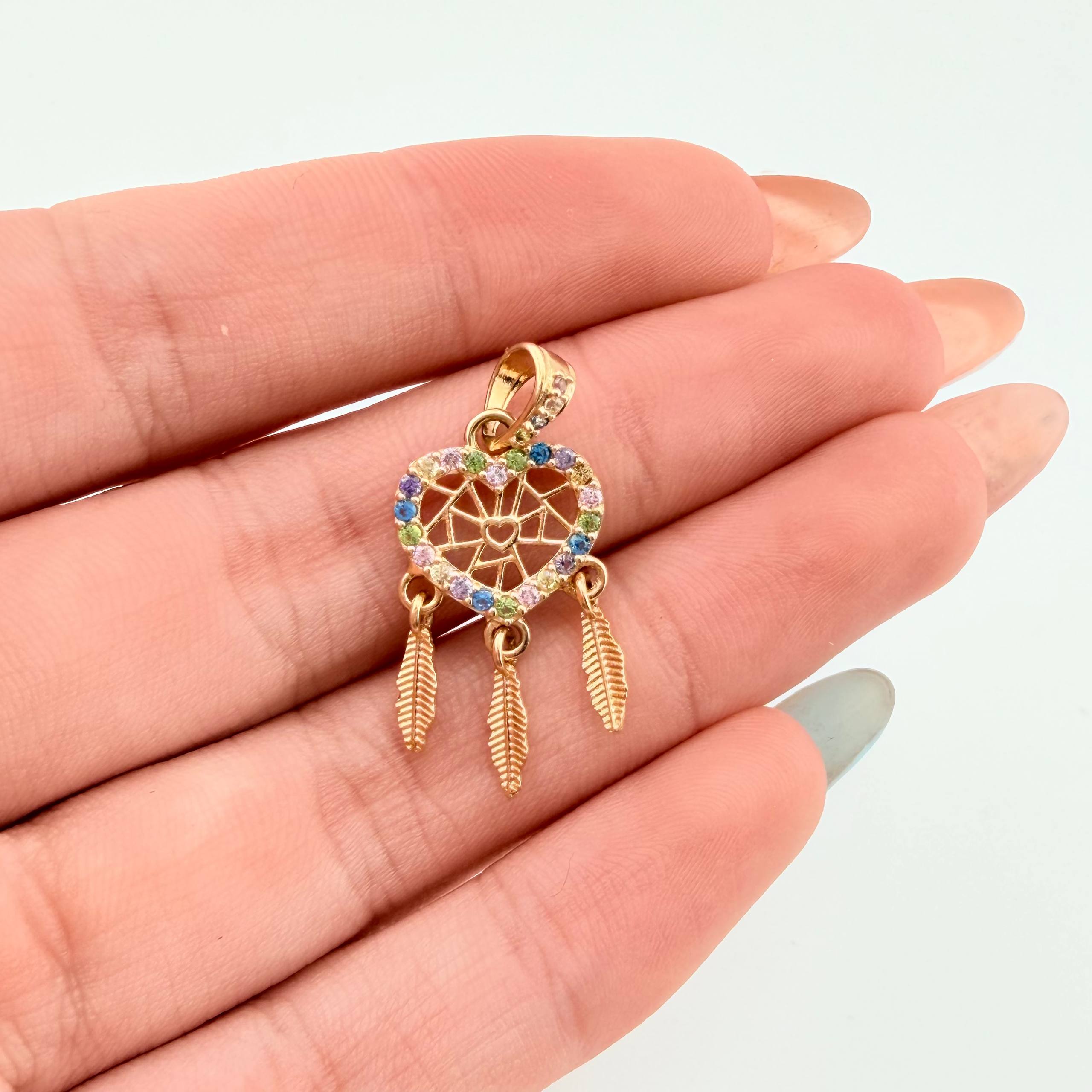 Dije Corazon Atrapasueños 1.5gr / 1 in / Oro Amarillo 18K ©