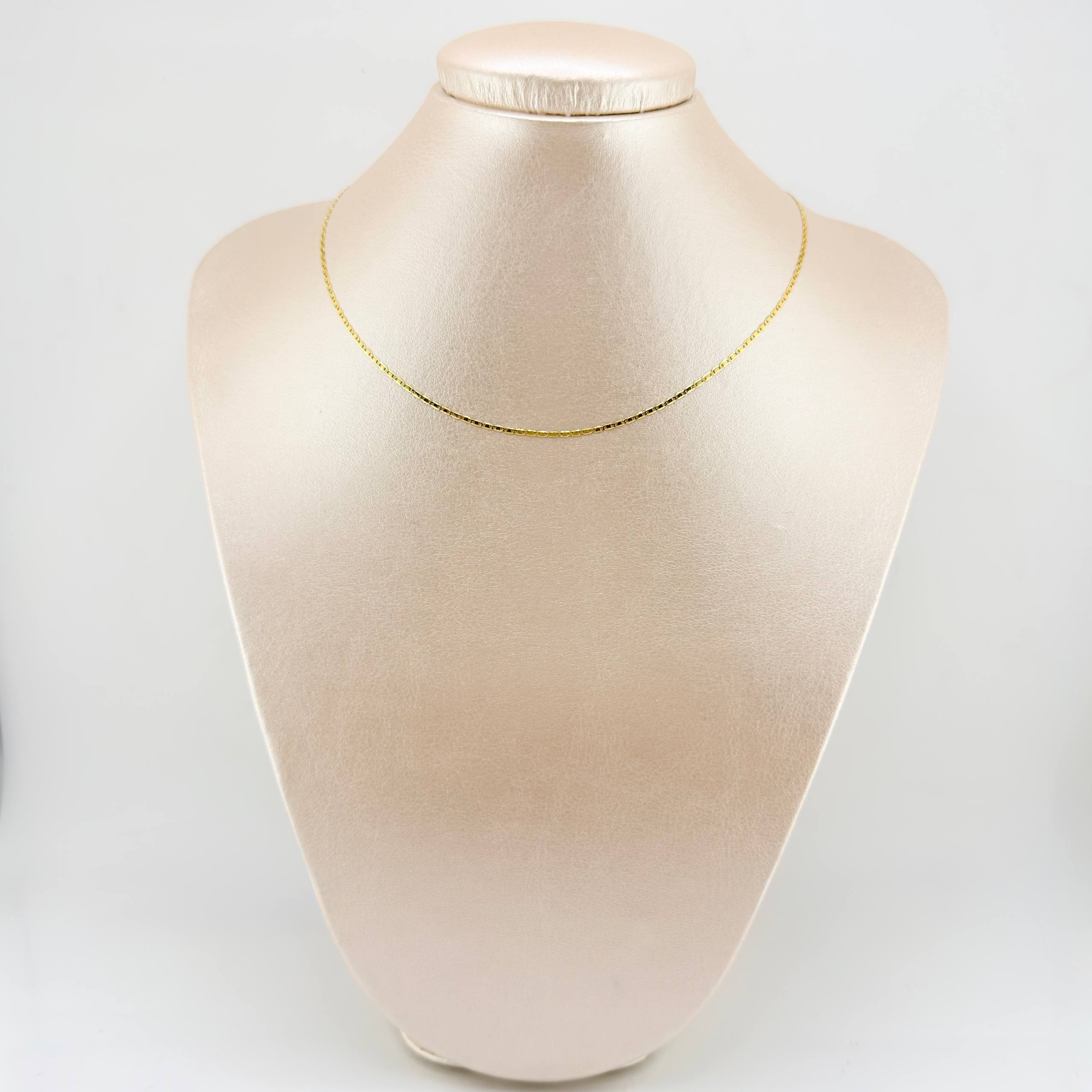 Cadena Plana 1.35gr / 15 3/4 in / 1.3mm Oro Amarillo +3 18K