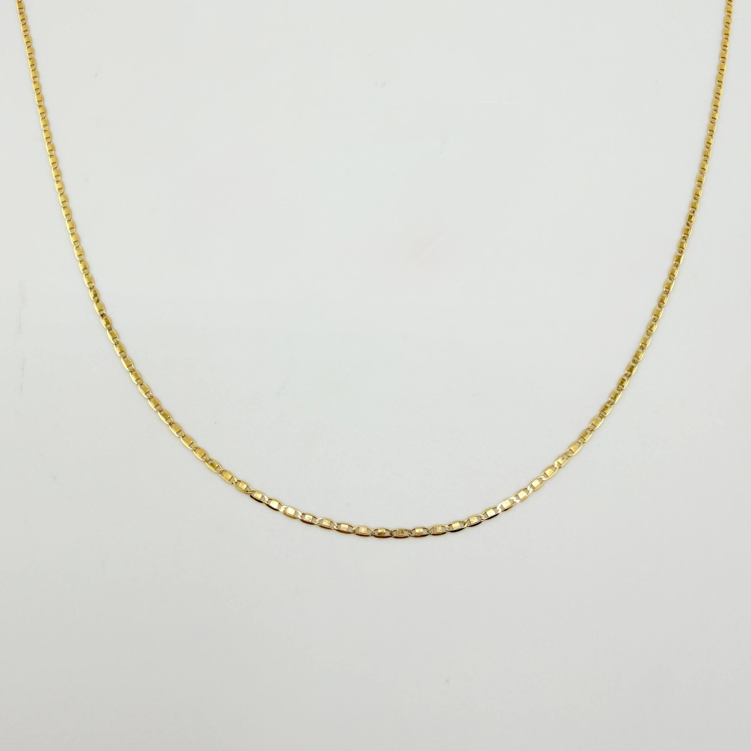 Cadena Plana 1.4gr / 15 3/4 in / 1.3mm Oro Amarillo +3 18K