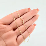Cadena Plana 1.7gr / 19 3/4 in / 1.3mm Oro Amarillo +3 18K