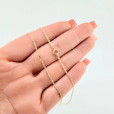 Cadena Plana 1.4gr / 17 3/4 in / 1.3mm Oro Amarillo +3 18K