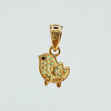 Dije Pajarito 0.95gr / 1/2 in / Dos Oros Amarillo Blanco 18K