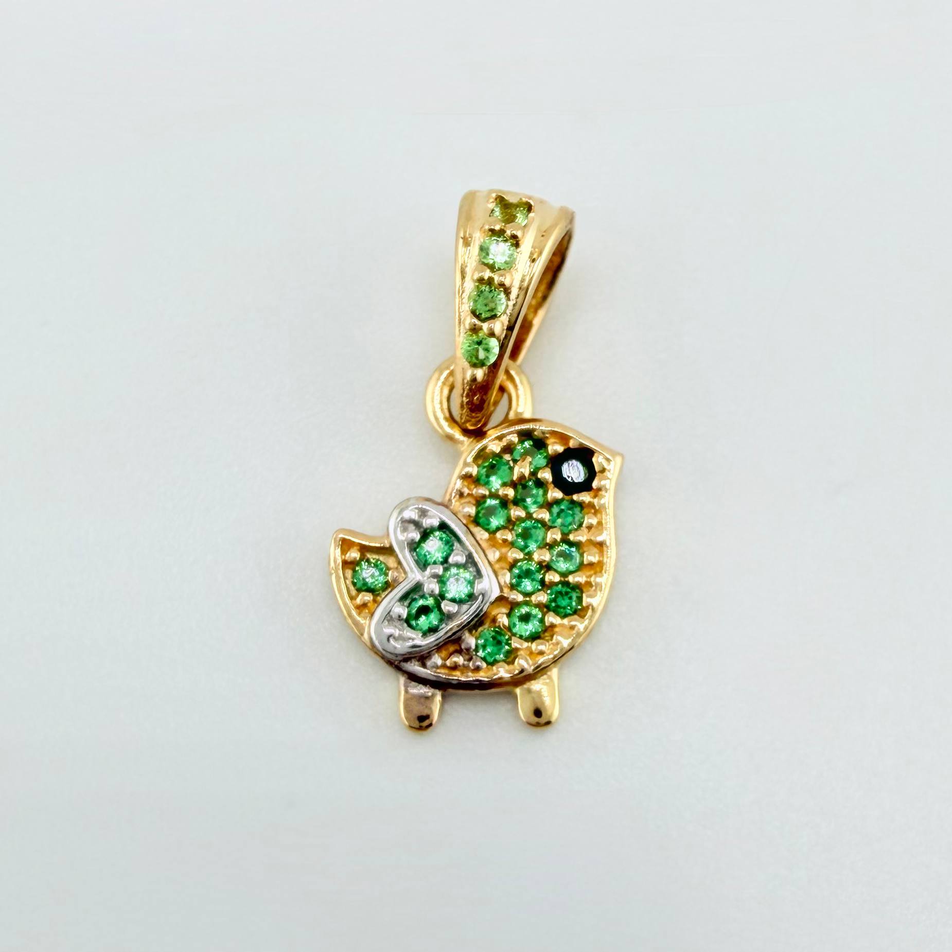 Dije Pajarito 0.95gr / 1/2 in / Dos Oros Amarillo Blanco 18K