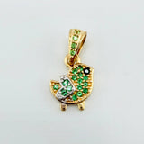 Dije Pajarito 0.95gr / 1/2 in / Dos Oros Amarillo Blanco 18K