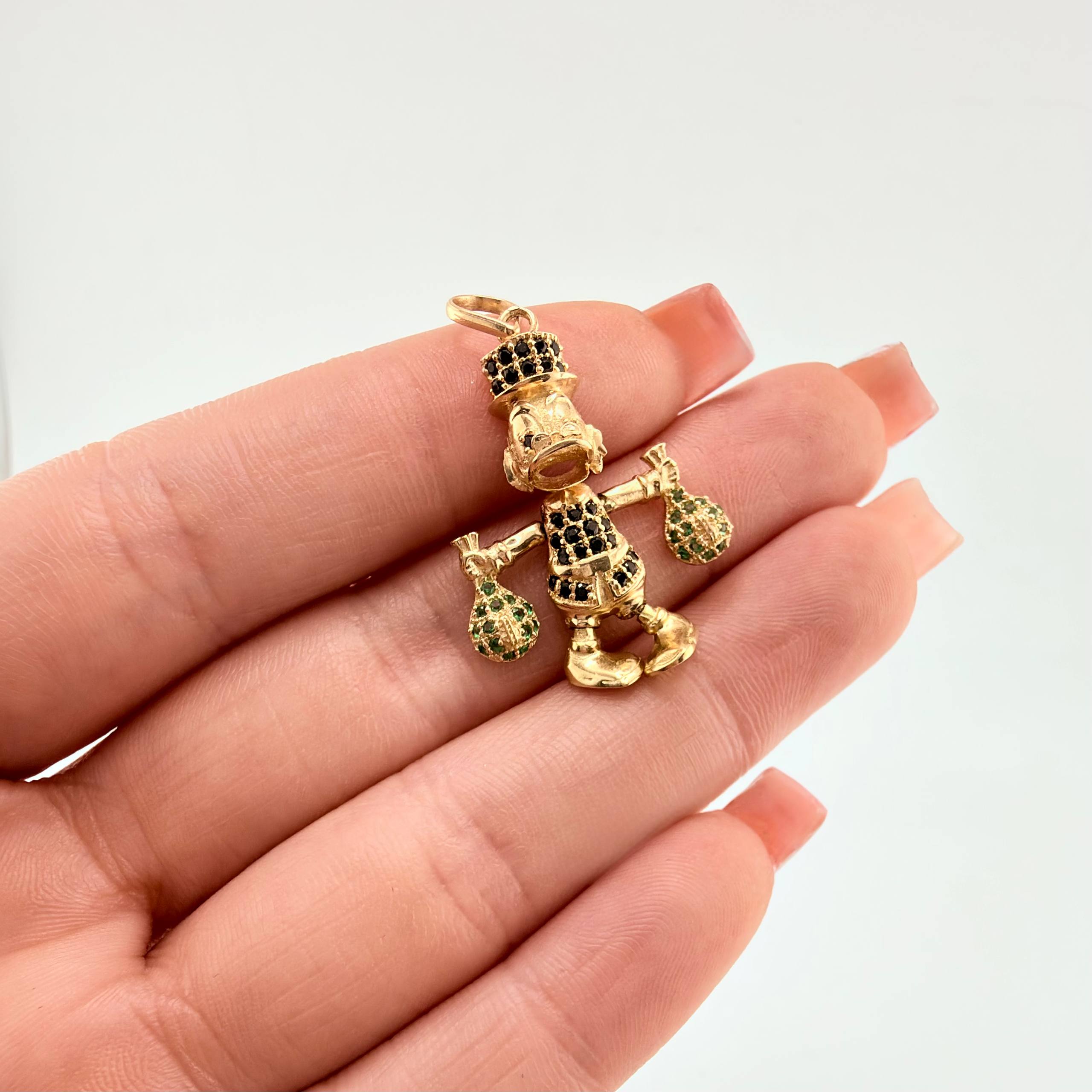 Dije Pato Bolsa Dinero 4.4gr / 1 1/2 in / Oro Amarillo 18K