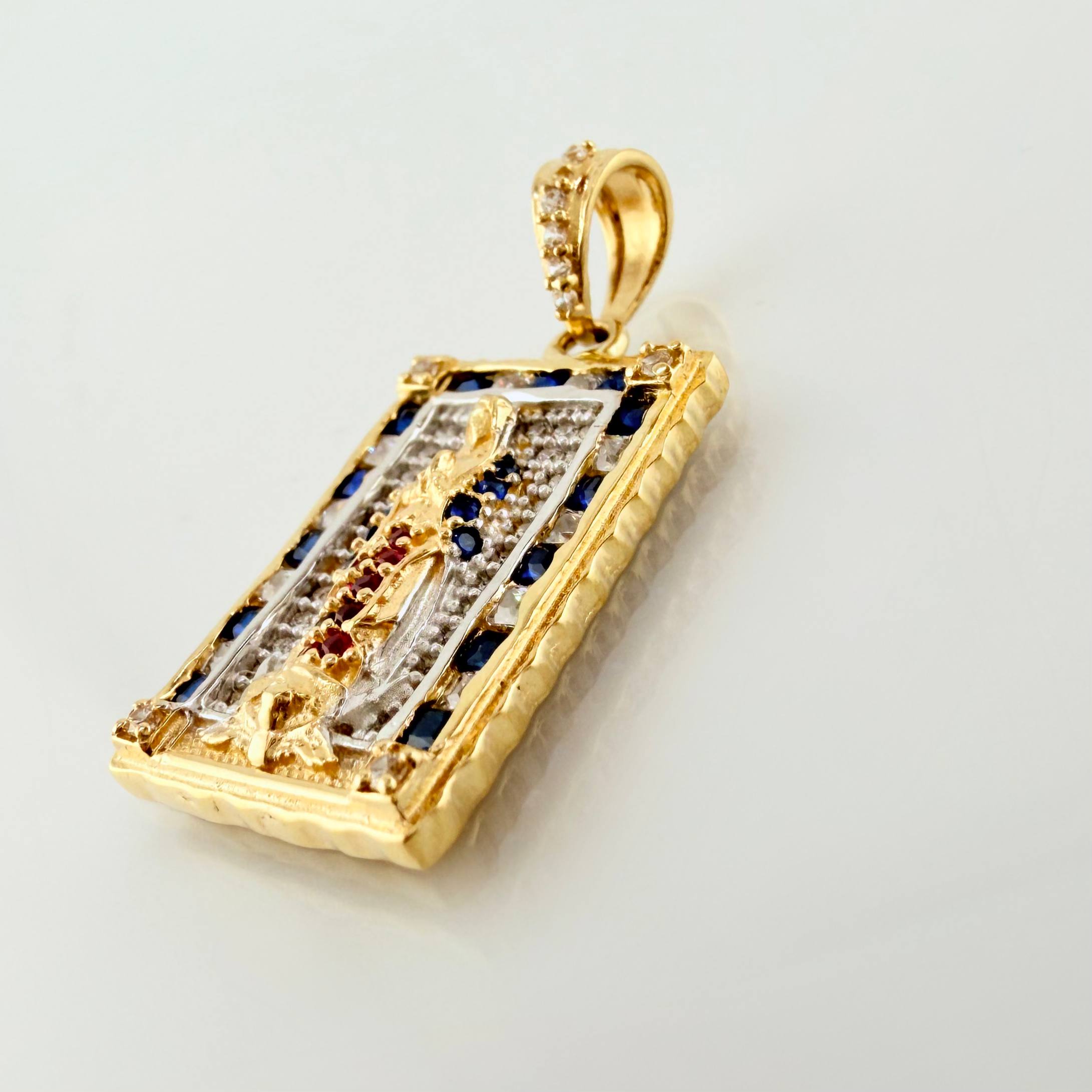 Dije Virgen Guadalupe 4.3gr / 1 1/4 in / Dos Oros Amarillo Blanco 18K