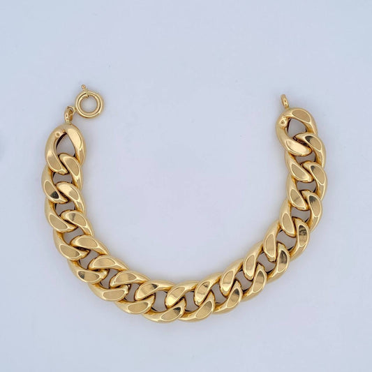 Pulso Cubano 18.65gr / 20cm / +3 Oro 18K &