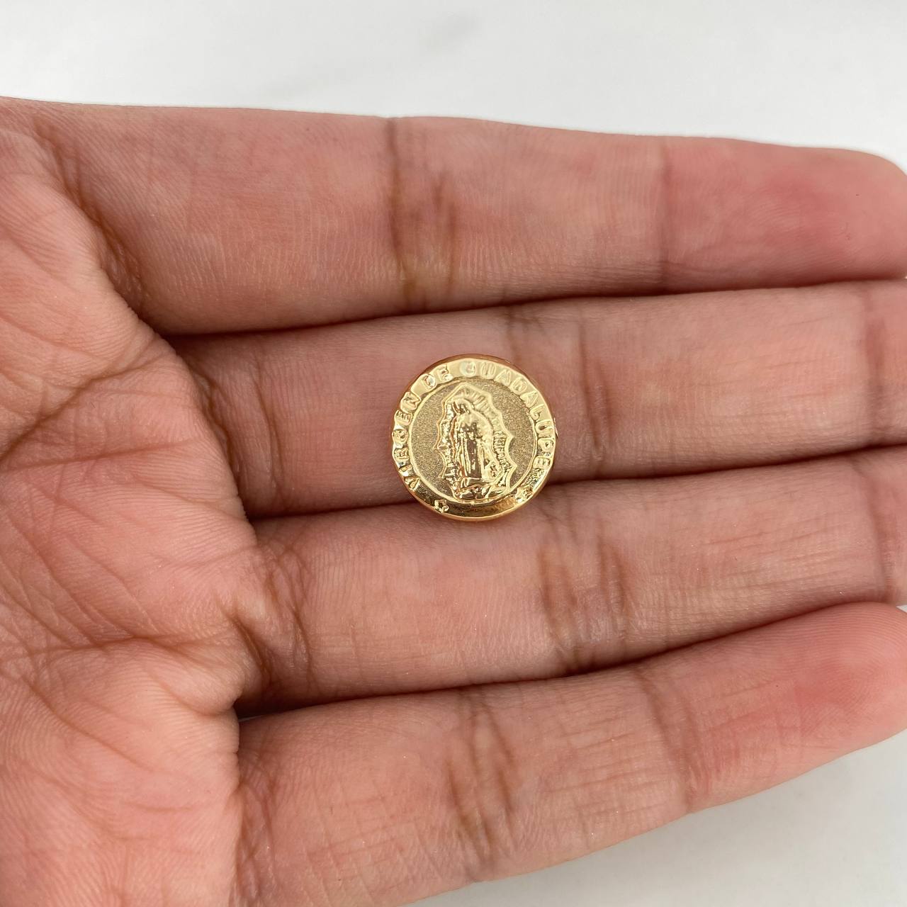Charm Virgin Guadalupe Drum 0.55gr / 1cm / 18K Yellow Gold Stamped #