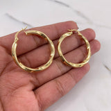 Candongas Mai 3.55gr / 3.4cm / Rayadas Oro Amarillo 18K #