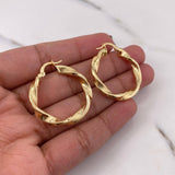 Candongas Jenn 3.85gr / 3cm / Rayadas Entorchadas Oro Amarillo 18K #