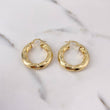 Hoop Earrings Earrings 5.15gr / 3cm / Twisted 18K Yellow Gold #