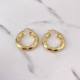 Hoop Earrings Earrings 5.15gr / 3cm / Twisted 18K Yellow Gold #