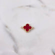 Herraje Trebol 0.85gr / 1.8cm / Electroestatico Rojo Oro Amarillo 18K #