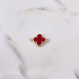 Herraje Trebol 0.85gr / 1.8cm / Electroestatico Rojo Oro Amarillo 18K #