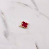 Herraje Trebol 0.85gr / 1.8cm / Electroestatico Rojo Oro Amarillo 18K #