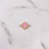 Charm Clover 0.75gr / 1.8cm / Electrostatic Pink Yellow Gold 18K #