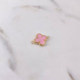 Charm Clover 0.75gr / 1.8cm / Electrostatic Pink Yellow Gold 18K #