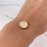 Herraje Virgen Milagrosa Tambor 0.75gr / 1.2cm / Troquelado Oro Amarillo 18K #